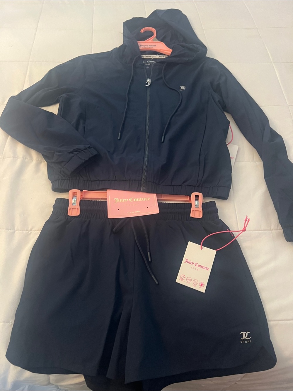 Juicy Couture Navy Hooded Jacket & shorts Set